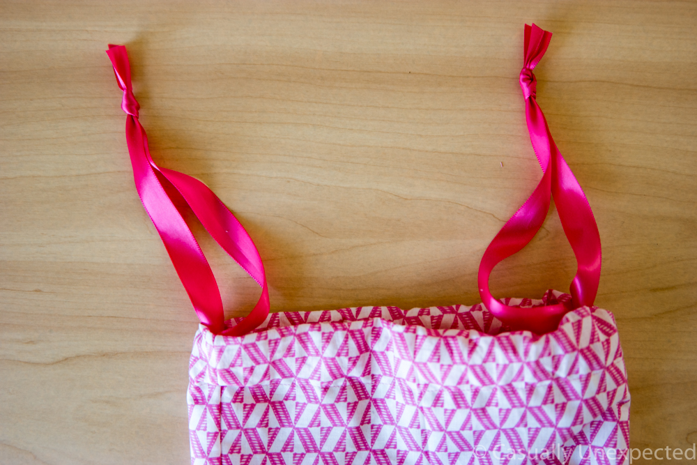 Fat Quarter Drawstring Bag Ribbon Ends